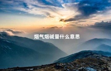 烟气烟碱量什么意思，烟气烟碱量高低区别